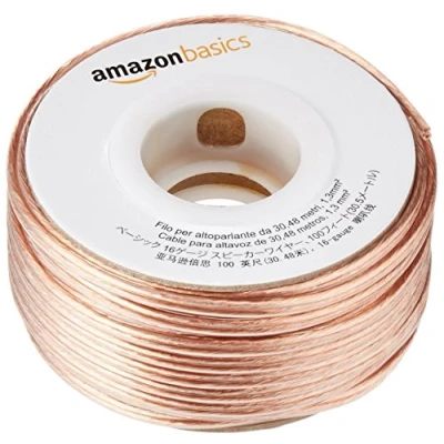 Abbildung von Amazon Basics 16 Gauge Speaker Wire 30.48 m (100 feet), Transparent