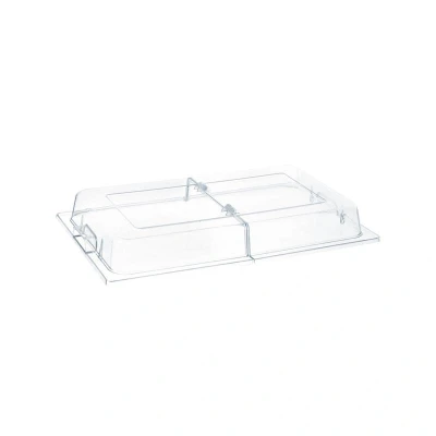 Abbildung von HENDI Abdeckhaube GN 1/1 aus Kunststoff Polycarbonat transparent klappbar 53 x 32,5 7,5 Gastro, Haube aufklappbar