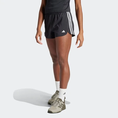 Abbildung von adidas Damen Pacer Training 3 Stripes Woven High Rise Shorts Lässige, Black/White, M 5 inch