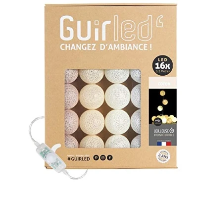 Abbildung von GuirLED LED Baumwollkugeln Lichterkette USB Baby Nachtlicht 2h Dual 2A Netzteil enthalten 3 Intensitäten 16 Kugeln 1.6m Baumwolle
