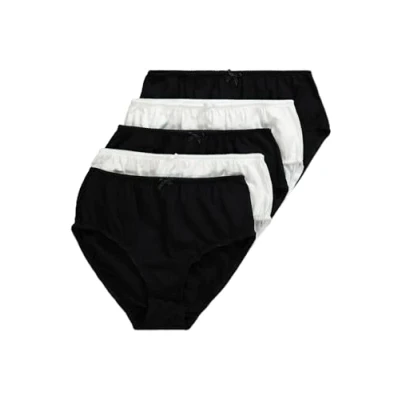 Abbildung von Ulla Popken Damen Slips, 5er pack Taillenslip, Schwarz weiß, 54 56 EU
