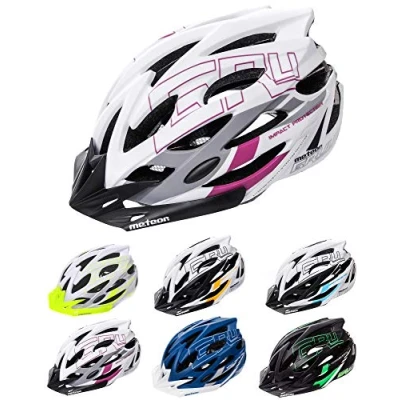 Abbildung von meteor Fahrradhelm Herren Damen Kinder Helm MTB rollerhelm kinderfahrradhelm Mountainbike rennradhelm Inliner skaterhelm BMX fahradhelm Scooter Jungen Bike Helmet L 58 61 cm Weiß/Grau/Aubergine