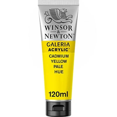 Abbildung von Winsor &amp; Newton 2131114 Galeria Acrylfarbe, hohe Pigmentierung, lichtecht, buttrige Konsistenz, 120ml Tube, kadmiumgelb Blass