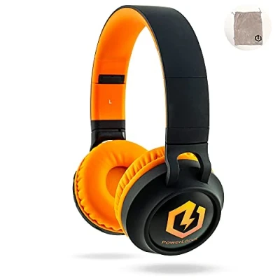 Abbildung von PowerLocus Kinderkopfhörer Bluetooth, Kinder Kopfhörer Over Ear mit 85db Lautstärkebegrenzung LED licht Faltbare HD Stereo Kabellose und Kabel, eingebautes Mikrofon für Handy, Tablet,PC,TV