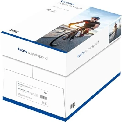 Abbildung von inapa Drucker / Kopierpapier tecno Superspeed: 80 g/m², A4, 2.500 Blatt (5x500) hochweiß