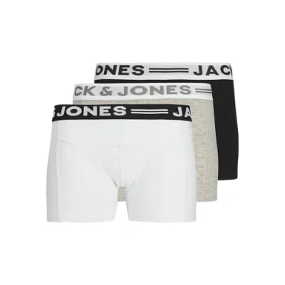 Abbildung von Jack &amp; Jones Junior Sense Trunks 3 PACK Panties für Kinder, Größe: 176, Light grey melange