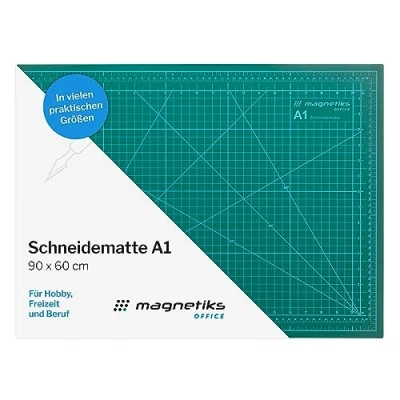 Abbildung von magnetiks Schneidematte DIN A1 Schneideunterlage selbstheilend doppelseitig grün 90x60cm