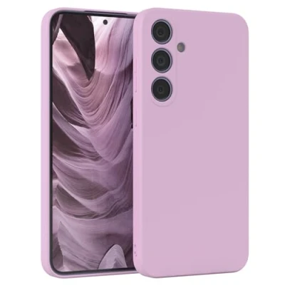 Abbildung von EAZY Case Silikonhülle für Samsung Galaxy S24 Plus Hülle Silikon Violett weich stoßfeste Handyhülle Schutzhülle mit Kameraschutz Dünn Premium Schutz Cover Bumper in Flieder
