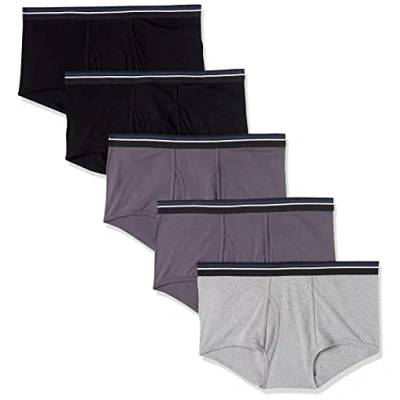 Abbildung von Amazon Essentials Herren Baumwollslips Unterwäsche ohne Etikett, 5er Pack, Dunkelgrau/Grau/Schwarz, 4XL Große Größen