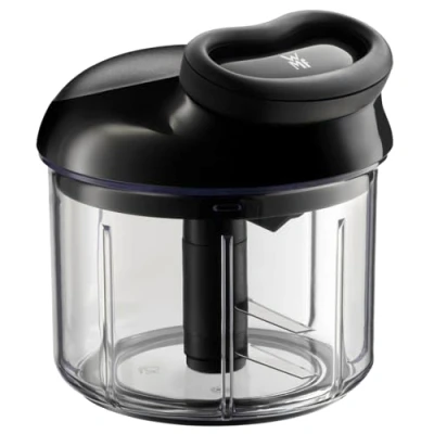Abbildung von WMF Gourmet Gemüseschneider manuell mit Seilzug, Multizerkleinerer 900ml, ideal für Gemüse, Zwiebeln, Knoblauch, Nüsse, Kräuter oder Obst, Kunststoff
