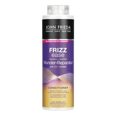 Abbildung von John Frieda Wunder Reparatur Conditioner Vorteilsgröße: 500 ml Frizz Ease Serie Haartyp: widerspenstig, geschädigt, strapaziert Kabinettgröße