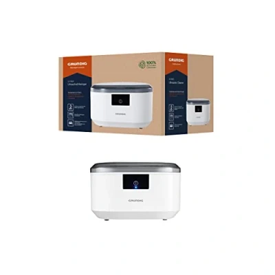 Abbildung von Grundig UC 5620 Ultraschallreiniger mit Timerfunktion, hocheffiziente Reinigung Ultraschall, 500 ml Wassertank, 50 Watt Leistung, gegen hartnäckige Verschmutzungen, integrierter Uhrenhalter, Weiß, 1 Stück (1er Pack)
