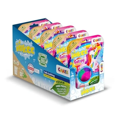 Abbildung von INKEE Galupy Unicorn 5er Pack 20 Badebomben mit Kaugummiduft &amp; Jojobaöl, 4 Farben, 20x 50g