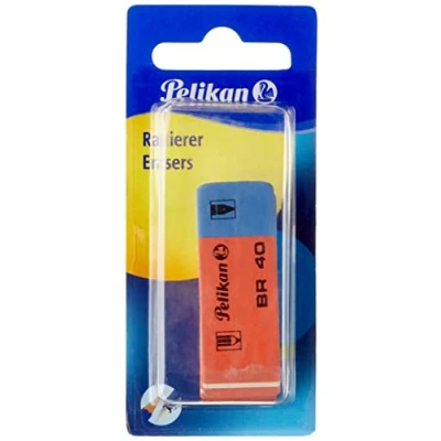 Abbildung von Pelikan 619932 BR40/2/B Radierer aus Kautschuk Verpackung, 2 Stück