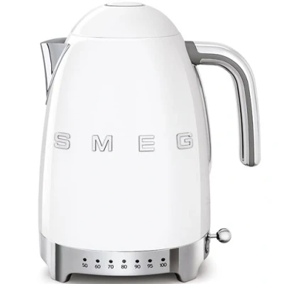 Abbildung von Smeg, Wasserkocher Temperatur regelbar KLF04WHEU 1,7L zuzüglich Temperaturniveaus, Anti Limiden Filter, Wasserspiegelindikator, Stromversorgung 2400W, Weiß
