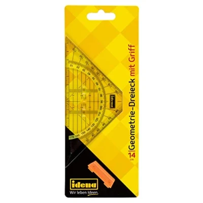 Abbildung von Idena 602403 Geometriedreieck mit Griff, 14 cm, transparent