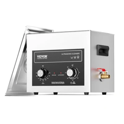 Abbildung von VEVOR 10 L Ultraschallreiniger mit Heiztimer &amp; Korb, professionelle digitale Schallkavitationsmaschine, 240 W Reinigungsmaschine für Laborwerkzeuge Metallteile Vergaser Messing Autoteile Motorteile