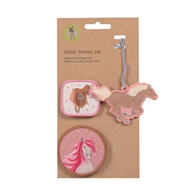 Abbildung von LÄSSIG Anhänger und Patches Set (3 Stk.) mit Druckknopf/School Horse pink