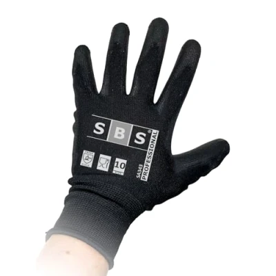 Abbildung von SBS Nylonhandschuhe 12 Paar Größe 10 Professional Bauhandschuhe Arbeitshandschuhe Schutzhandschuhe Montagehandschuhe EN 388
