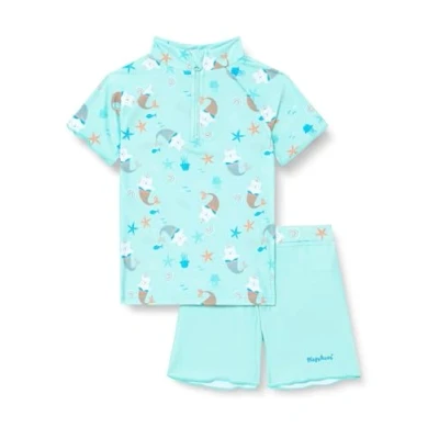 Abbildung von Playshoes Unisex Kinder UV Schutz Bade Set zweiteilig Schwimmshirt Badeshorts Badebekleidung, Einhornmeerkatze, 110/116