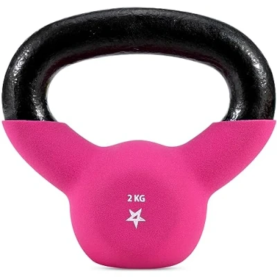 Abbildung von Yes4All DLKP Neopren beschichtete Kettlebell, Krafttraining Kettlebells 2KG Rose