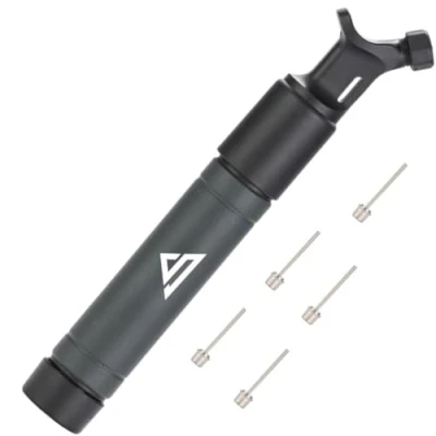Abbildung von Sports Stable Dual Action Ballpumpe mit 5 Ersatznadeln: Luftpumpe für Ihren Fußball, Rugby Ball, Volleyball, Basketball, Handball und Andere Aufblasbare Bälle, Schwarz