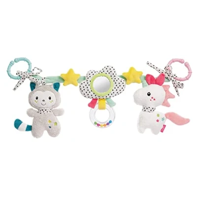 Abbildung von Fehn Kinderwagenkette Spielzeug Aiko &amp; Yuki Baby Mobile Kette mit niedlichen Figuren zum Aufhängen an Kinderwagen, Babyschale oder Kinderbett Zubehör für Babys und Kinder ab 0+ Monaten