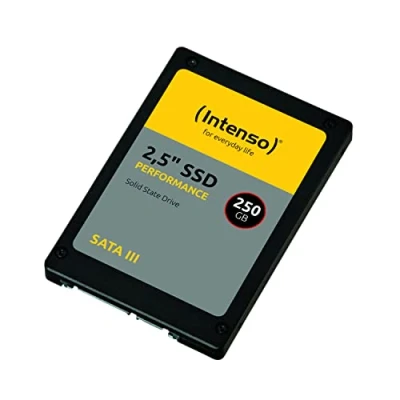 Abbildung von Intenso Interne 2,5&quot; SSD SATA III Performance, 250 GB, 550 MB/Sekunden, Festkörper Laufwerk Schwarz