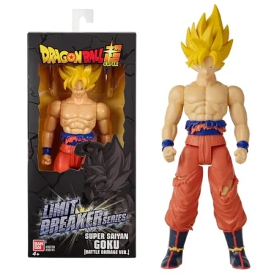 Abbildung von BANDAI Dragon Ball Riesenlimitbrecherfigur Super Saiyan Goku (Battle Damage Ver.) Offizielle Lizenz Gelenkige Figur Spielzeug für Kinder ab 4 Jahren 36741J