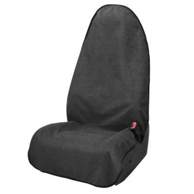 Abbildung von Leader Accessories universeller Autoschonbezug weich Frottee Sitzauflage 3 lagige 100% wasserdicht Autositzbezug als Überwurf rutschfest Schutzbezug Fahrersitz Beifahrersitz Vordersitz Grau