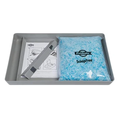 Abbildung von PetSafe ScoopFree Mehrweg Katzenstreu Schale mit Premium Nicht Klumpendem Kristallstreu Kompatibel Allen Automatischen Selbstreinigenden Katzentoiletten, Grau, 2 kg