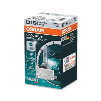 Abbildung von Osram XENARC Cool Blue Intense D1S, +150Prozent mehr Helligkeit, bis zu 6.200K, Xenon Scheinwerferlampe, LED Look, Faltschachtel (1 Lampe), White, Carton folding Box