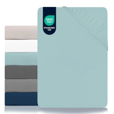 Abbildung von Dreamzie Spannbettlaken 160x200cm Mikrofaser Oeko TEX Zertifiziert 100% Polyester Spannbetttuch 160x200 Türkisblau