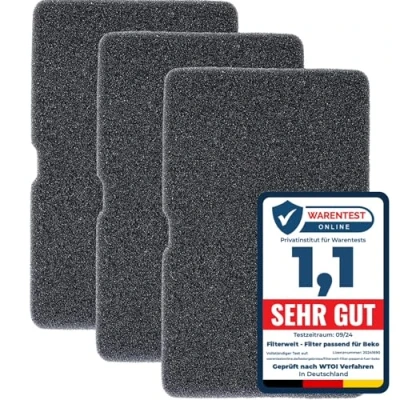 Abbildung von Filter Trockner Wärmepumpentrockner Schwammfilter Filtermatte Kondenstrockner für Beko Grundig Blomberg ElektraBregenz 240 x 150 10mm Flusensieb Fusselfilter 2964840100 (3er Set)