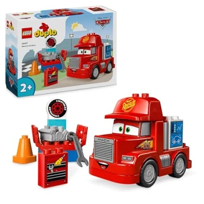 Abbildung von Lego DUPLO Disney and Pixar’s Cars Mack Truck beim Rennen, Auto Set mit LKW Spielzeug für Kleinkinder ab 2 Jahren, Geschenk Jährige, die den roten Abschleppwagen aus dem Film lieben 10417