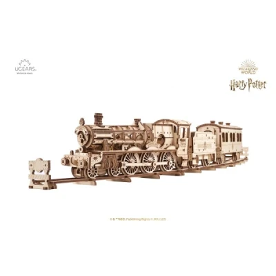 Abbildung von Ugears Harry Potter Hogwarts Express Modellbau Holzpuzzle Erwachsene 3D Puzzle Modellbausatz Holz Zug Spielzeug Modell Mit Eisenbahn Basteln Erwachsen Bausatz Enthält, Kutsche, 3 Figuren