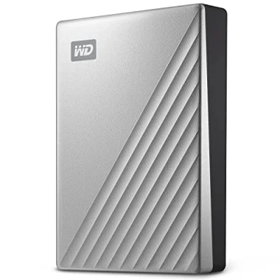 Abbildung von WD My Passport Ultra for Mac externe Festplatte 4 TB (mobiler Speicher, herunterladbare Software, Passwortschutz, kompatibel, einfach einzusetzen) Silber