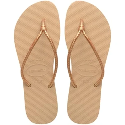 Abbildung von Havaianas Slim Tube, elegante, bequeme und stilvolle Badelatschen, Riemen im Knotendesign, Damen