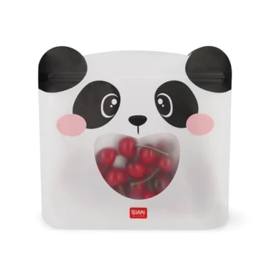 Abbildung von LEGAMI SNACKBEUTEL 3ER SET WIEDERVERWENDBARE LEBENSMITTELBEUTEL PANDA