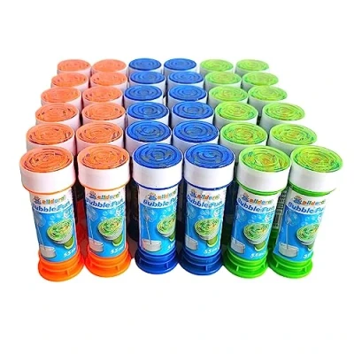 Abbildung von alldoro 60635 Bubble Fun Seifenblasen 36er Set, je Dose 55ml Seifenlauge mit Pustestab und Labyrinth Spiel im Deckel, 36 Stück Vorteilspack für Hochzeit &amp; JGA, Kinder ab Monaten Erwachsene