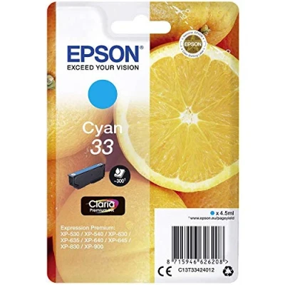 Abbildung von Epson EP62620 Original 33 Tinte Orange (XP 530, XP 630, 635, 830, 540, 640, 645, 900, 7100), cyan