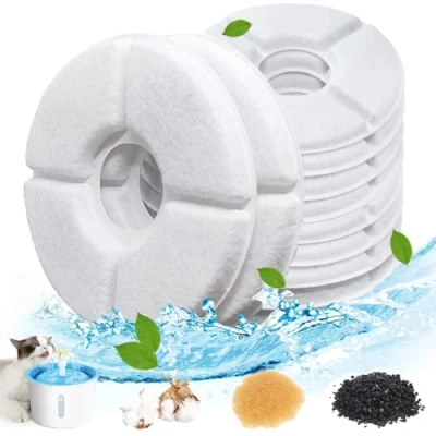 Abbildung von Dhohoo Katzenbrunnen Filter[10 Stück],Trinkbrunnen für Katze,Filter Katzenbrunnen,Ersatzfilter Trinkbrunnen Katzen und Hunde, Rund,Trinkbrunnen Filter 2 2,5 L, Weiß