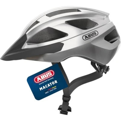 Abbildung von ABUS Rennradhelm Macator sportiver Fahrradhelm für Einsteiger auch Zopfträger/ innen Damen und Herren Silber, Größe M