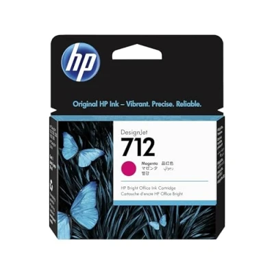 Abbildung von HP 712 Magenta 29 ml Original Druckerpatrone (3ED68A) mit originaler Tinte, für DesignJet T650, T630, T250, T230 &amp; Großformatdrucker der Studio Serie sowie den 713 Druckkopf