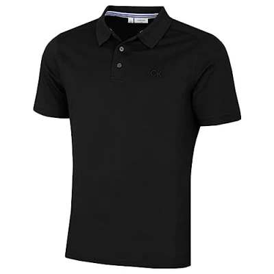 Abbildung von Calvin Klein Herren North Coast Feuchtigkeitsdochtes Poloshirt Schwarz XXL