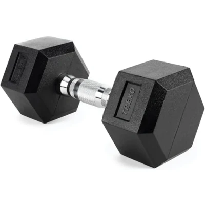Abbildung von TREXO Hantel 7,5kg Hexagon Durable gummierte Gusseisen für Krafttraining zu Hause mit ergonomischen Griff stabil und vielseitig Hex HXD75