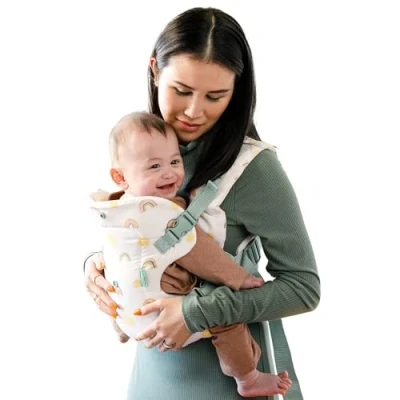 Abbildung von Infantino Babytrage 4 in 1 Flip Advanced Ergonomische und umwandelbare Trage Für Front Rückentransport Verstellbare Gurte Babys von 3,6 bis 14,5 kg Regenbogenmuster