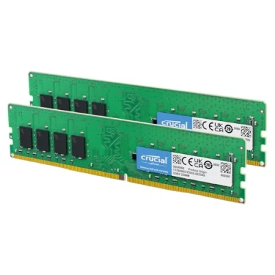 Abbildung von Crucial RAM 16GB (2x8GB) DDR4 3200MHz CL22 (2933MHz oder 2666MHz) Desktop Arbeitsspeicher Kit CT2K8G4DFRA32A