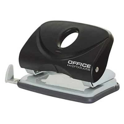 Abbildung von OFFICER PRODUCTS 18051411 05 Locher/bis 20 Blätter/Mechanismus und Gehäuse aus Metall/Kunststoffarm (ABS)/ Farbe: Schwarz/Rutschfeste Kunstsoffkappe für den Boden