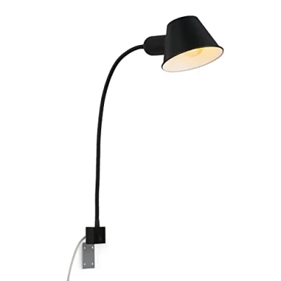 Abbildung von BRILONER Leselampe mit Ein/Aus Schalter, schwenkbar, viele Befestigungspositionen, Wandleuchte Innen, Wandlampe, Bettlampe, Lampe Bett, Leselicht, Nachttischlampe, 63x14 cm, Schwarz